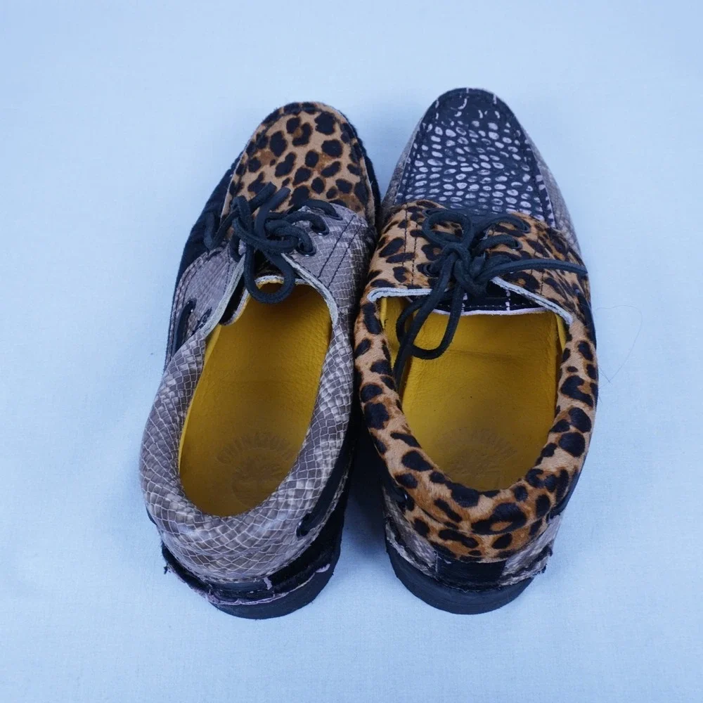Chinatown Market x Timberland 3-Eye Lug Handsewn Boat 'Animal Print' 8.5W Mens